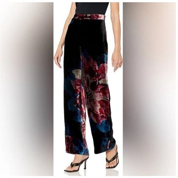 Trina Turk  Silk Blend Velvet Wide Leg Penelope Pants Size L See measurements - Picture 1 of 8